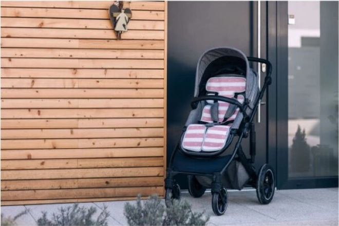 Universal-Einlage für Autositze und Kinderwagen in Weiß-Rosa