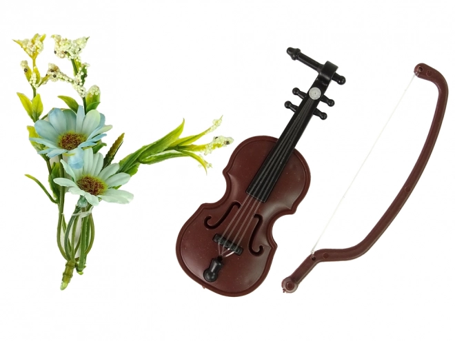 Emily Puppe Mit Violine Und Blumen