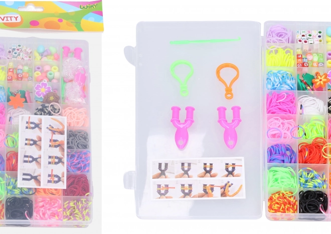 Magische Flechtgummis mit Perlen - Großer Mix