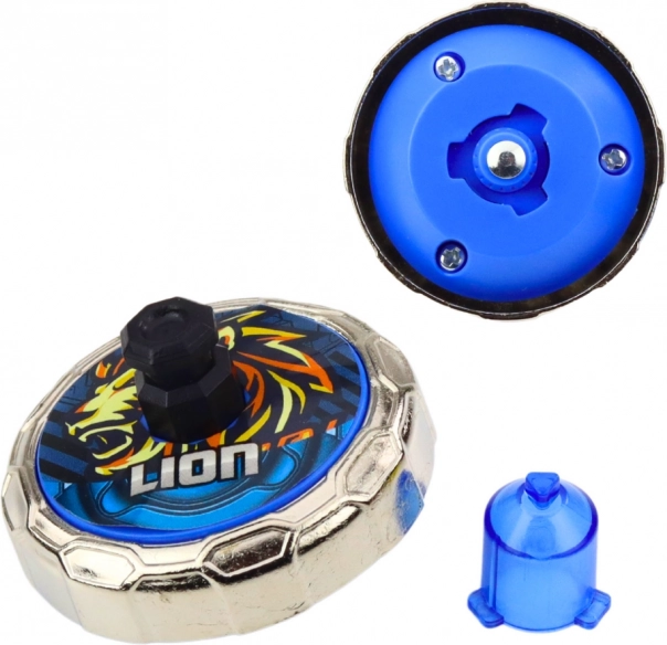 Set mit Auswerfer und fliegender Scheibe Löwe Blau