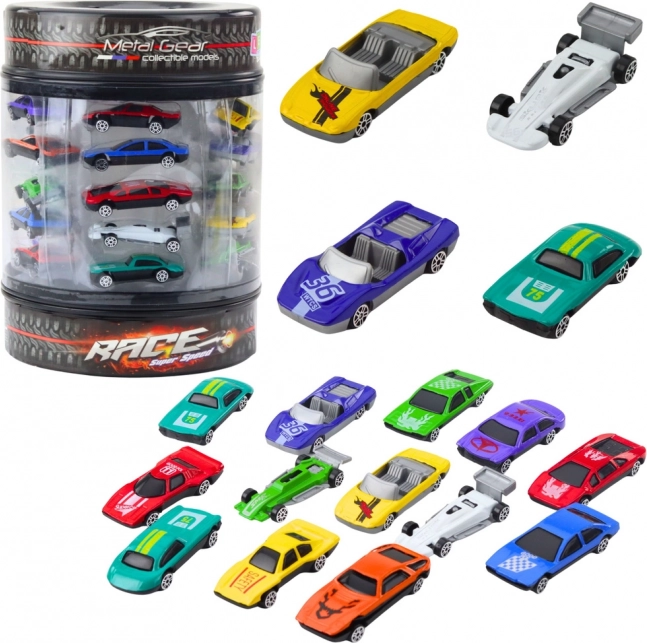 Set aus Metall-Spielzeugautos in Röhre 1:64 – klassische Sportwagen, 25 Stk.