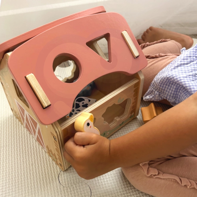 WOOPIE Holzbauernhof Sortierspielzeug und Farben 13 Stk