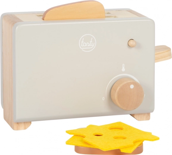 Kleiner grauer Holztoster Tasty