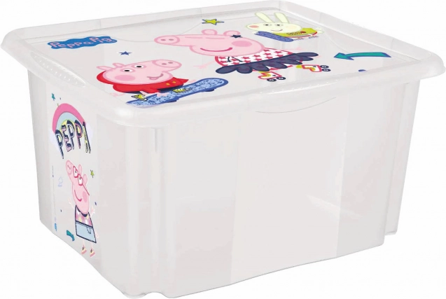 Aufbewahrungsbox mit Deckel klein „Peppa“, Transparent