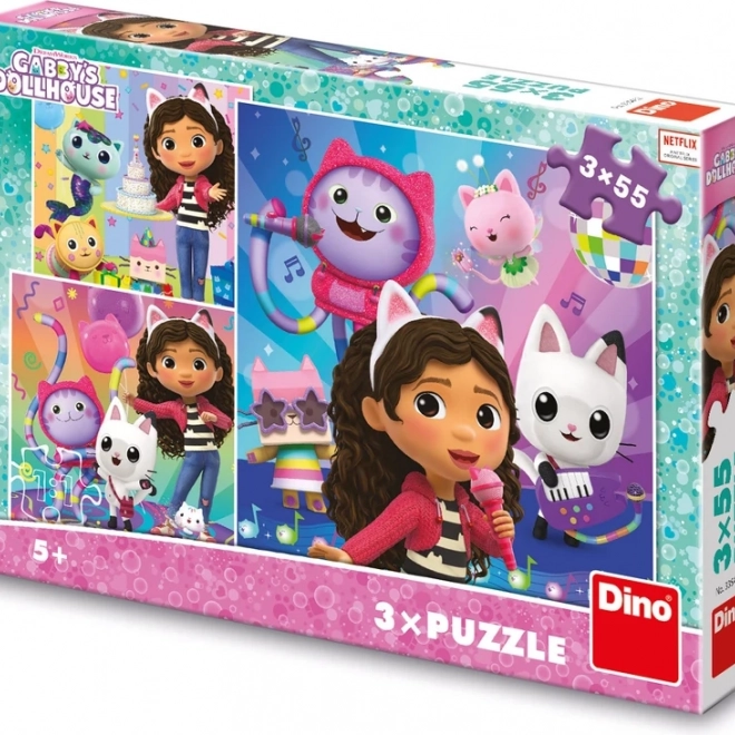 Kinderpuzzle Gabys magisches Haus Feier 3x55 Teile