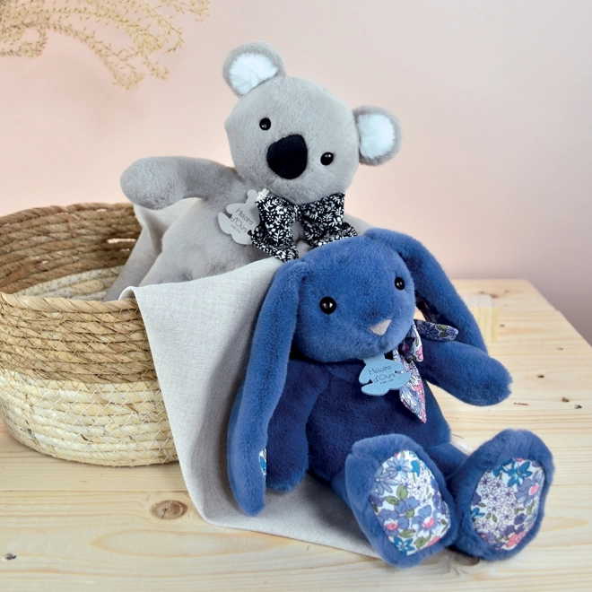 Doudou Historie D'ours Blauer Plüschhase