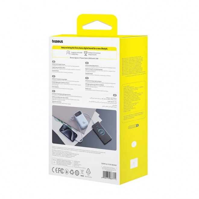 Baseus QPow2 Powerbank 20000mAh Blau