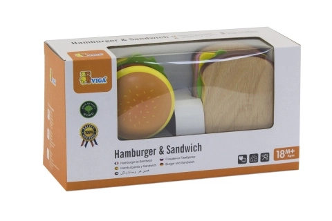 Holz Hamburger und Sandwich Spielset