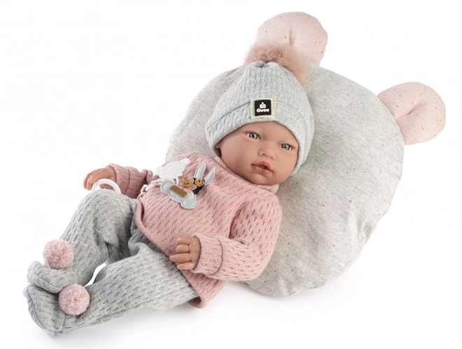 Realistische Baby-Puppe mit Geräuschen und Weichem Körper - 38 cm