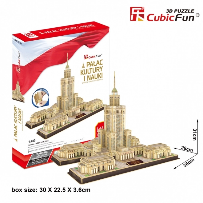 Puzzle 3D - Palast der Kultur und Wissenschaft, 144 Teile