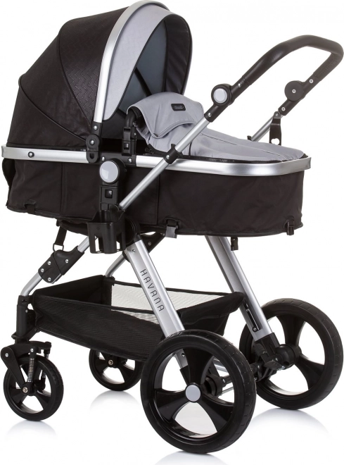 CHIPOLINO Kombinierter Kinderwagen HAVANA 2in1 Obsidian – Silber