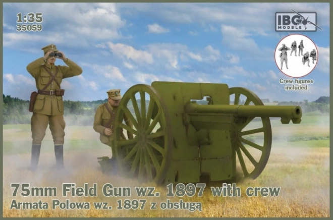 Plastikmodell 75 mm Feldkanone wz. 1897 mit Figuren