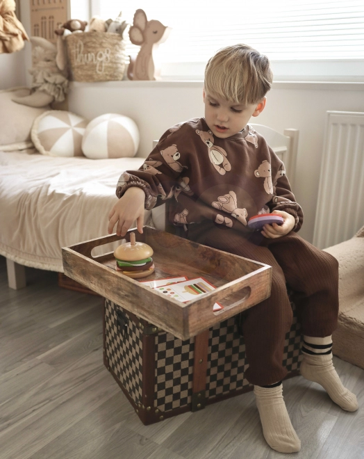 Holz Burger Restaurant Puzzle für Kinder 15 Teile FSC Zertifikat