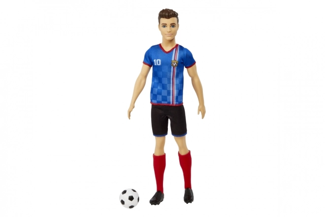 Barbie Fußballpuppe Ken in blauem Trikot