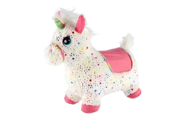 Hüpfspielzeug Einhorn Plüsch Weiß mit Sternen