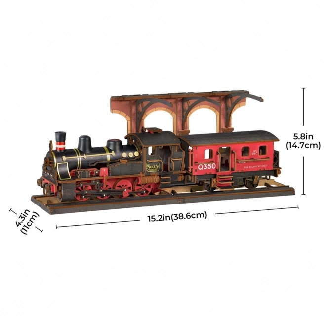 3D Holzpuzzle Vintage Dampflokomotive