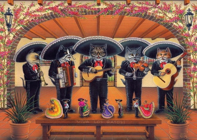 Katzen-Flamenco-Gruppe Puzzle 500 Teile