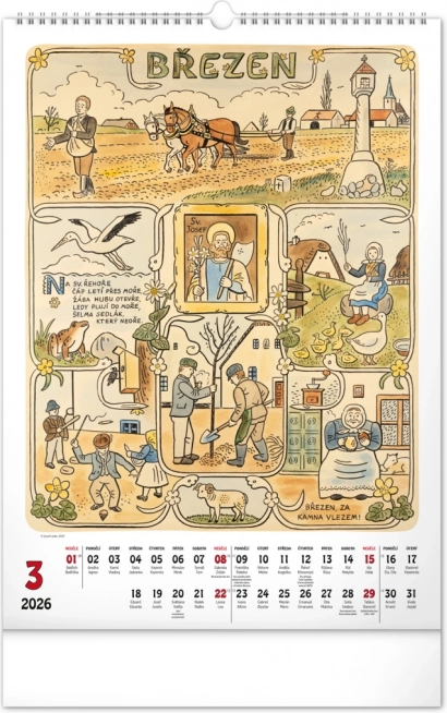 Wandkalender Josef Lada 2026