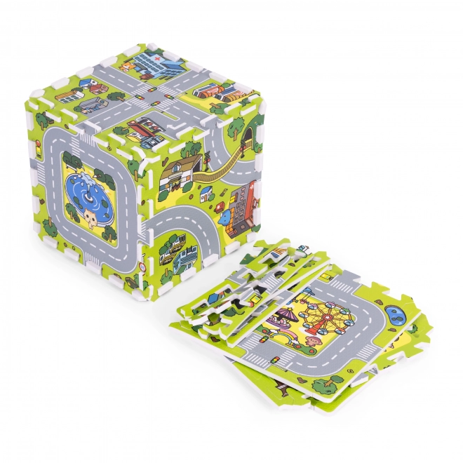 Große EVA-Schaummatte für Kinder Stadt 90,5x90,5 cm 21 Stk ECOTOYS