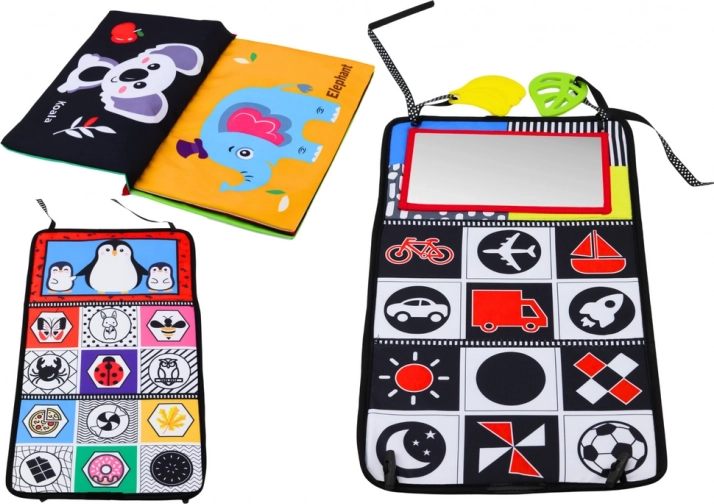 Beidseitig verwendbare Kinder-Spielmatte mit Spiegel und Knisterbuch