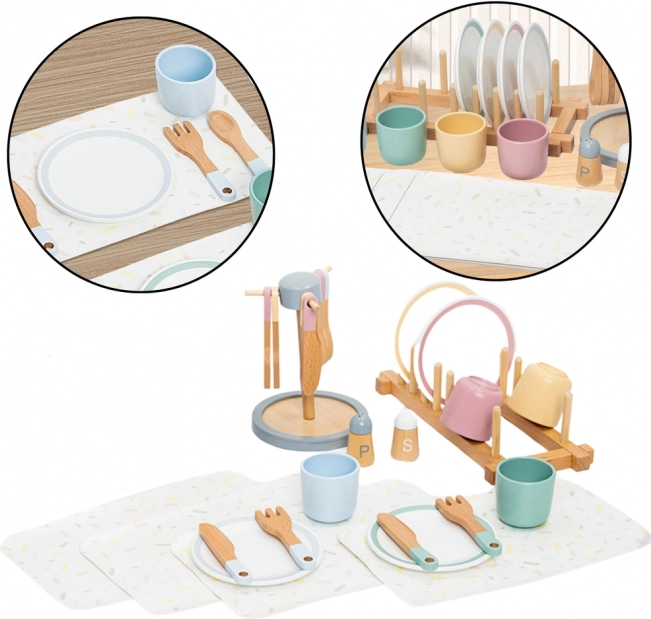 Holzgeschirrset für Kinder 33 Stück