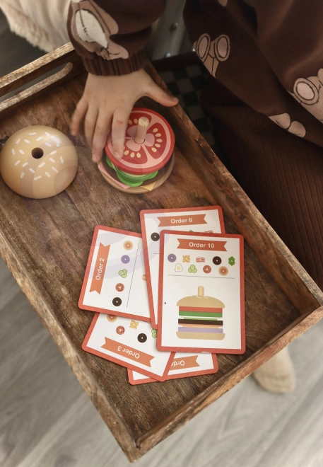 Holz Burger Restaurant Puzzle für Kinder 15 Teile FSC Zertifikat