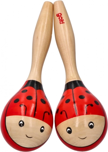 Holz-Rumba-Kugeln Marienkäfer – Set mit 2 Stück
