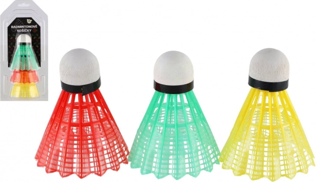 Bunte Badminton Federbälle/Flieger 3 Stk.