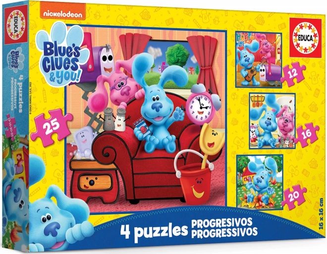 Educa Puzzle Blue's Clues - 4 Puzzles mit verschiedenen Schwierigkeitsgraden