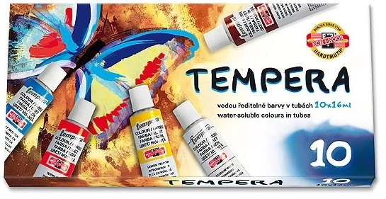 Hochwertige Temperafarben 10x16ml Motyl