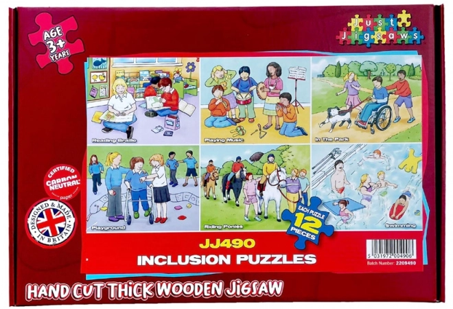 Holzpuzzle-Set 72 Teile Inklusion