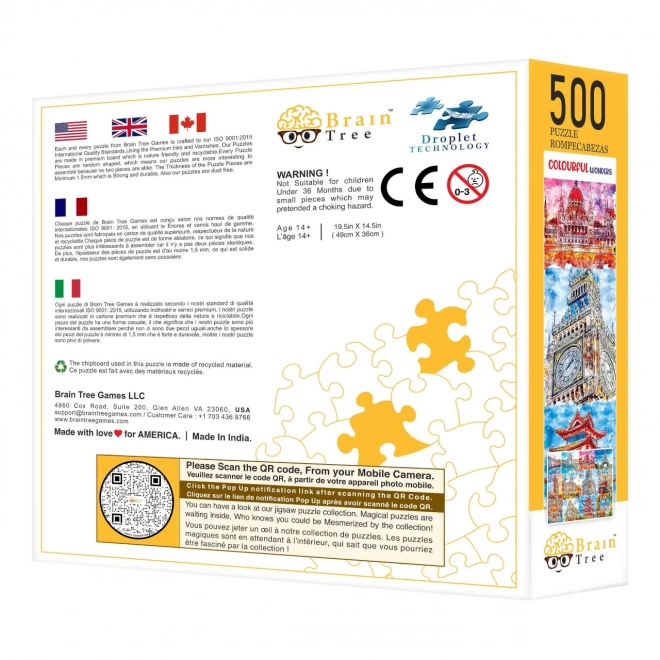 Puzzle Denkmäler in Farben Brain Tree 500 Teile