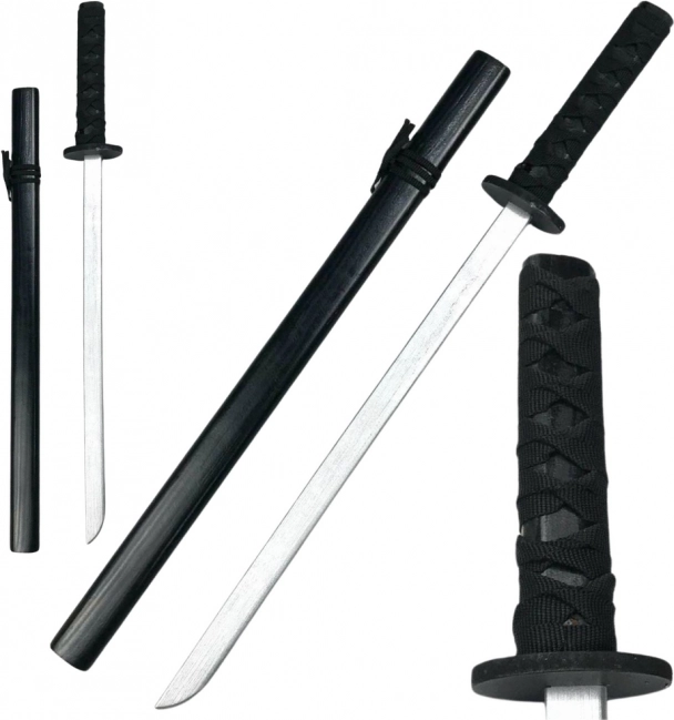 Schwarzes hölzernes Trainingskatana 70 cm