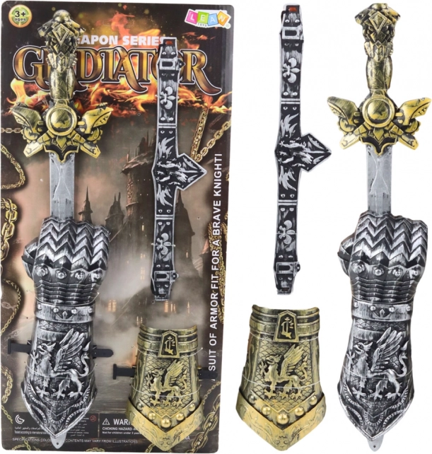 Set des Kinder-Ritters Gladiator mit Schwert, Schutz und Gürtel