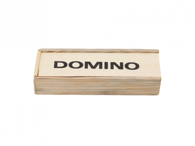 Holzdomino im Kasten