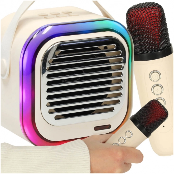 Karaoke Lautsprecher USB Bluetooth Creme