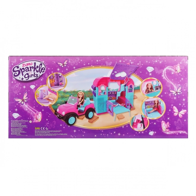 Sparkle Girlz Puppen-Jeep mit Wohnwagen