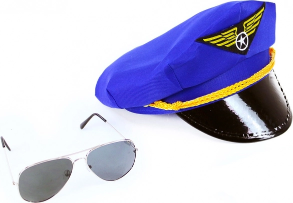 Set Pilotenmütze mit Brille für Erwachsene