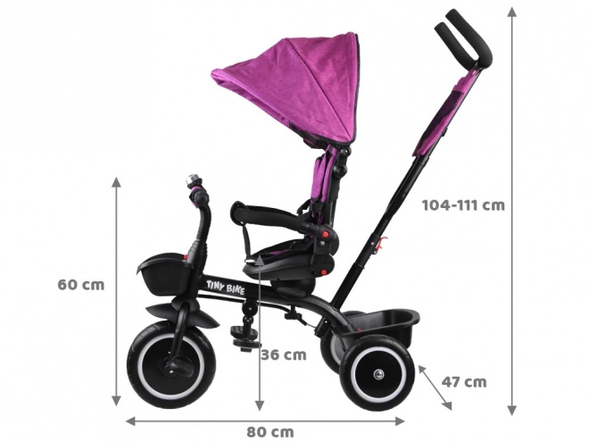 Kinder-Dreirad Tiny Bike 3-in-1 mit Verdeck – rosa