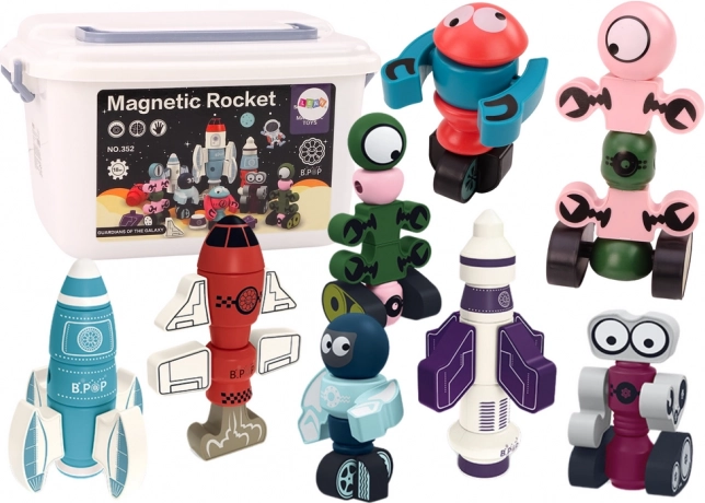 Magnetische Würfel Weltraumrakete 56 Stücke