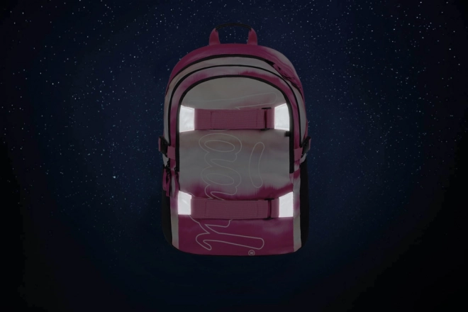 Baagl 3er Set Skate Rosa Streifen: Rucksack, Federmäppchen, Beutel
