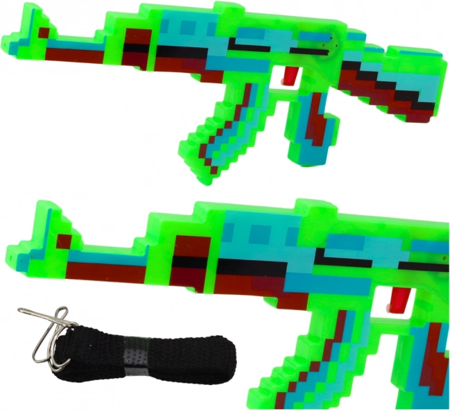 Pixel-Gewehr mit Ton- und Lichteffekten grün 39 cm