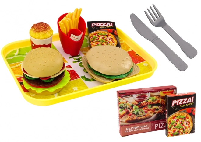 Fast Food Spielset mit Pizza, Burger und Pommes für Kinder