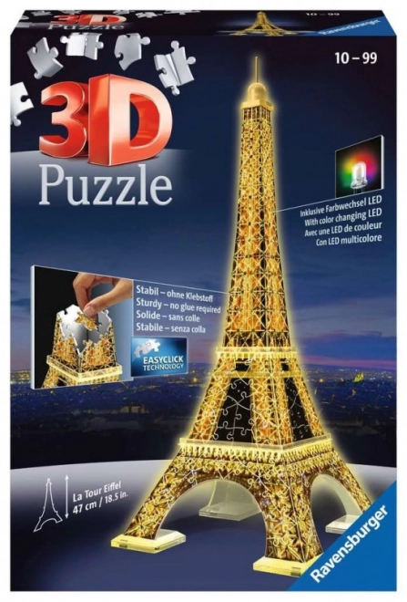 3D-Puzzle 216 Teile Eiffelturm bei Nacht