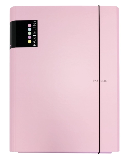 3-fach laminierter Karton mit Gummiband PASTELINI – Rosa