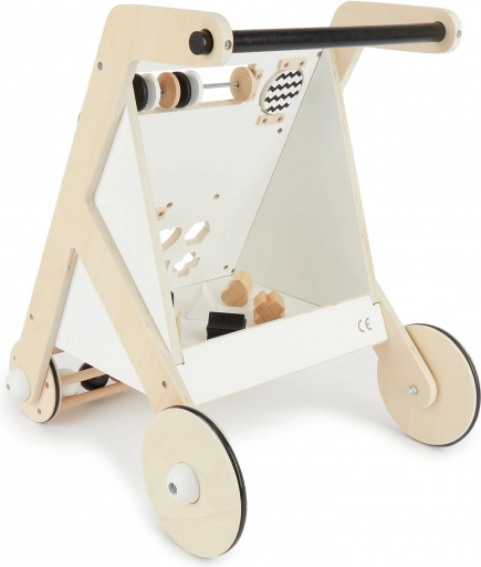 Bieco Holz-Kinderlauflernwagen mit Aktivitäten Black & White