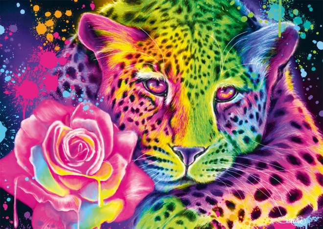Puzzle SCHMIDT Leopard Neon 1000 Teile