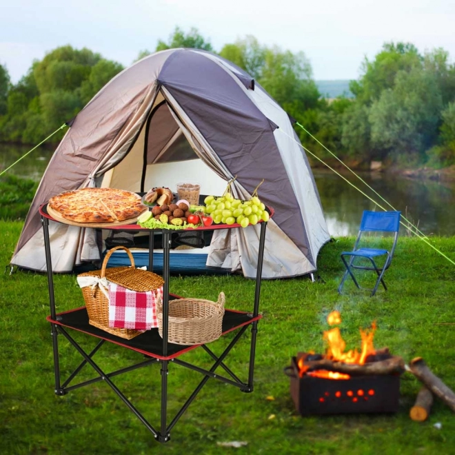 Klappbarer Campingtisch mit Tasche schwarz