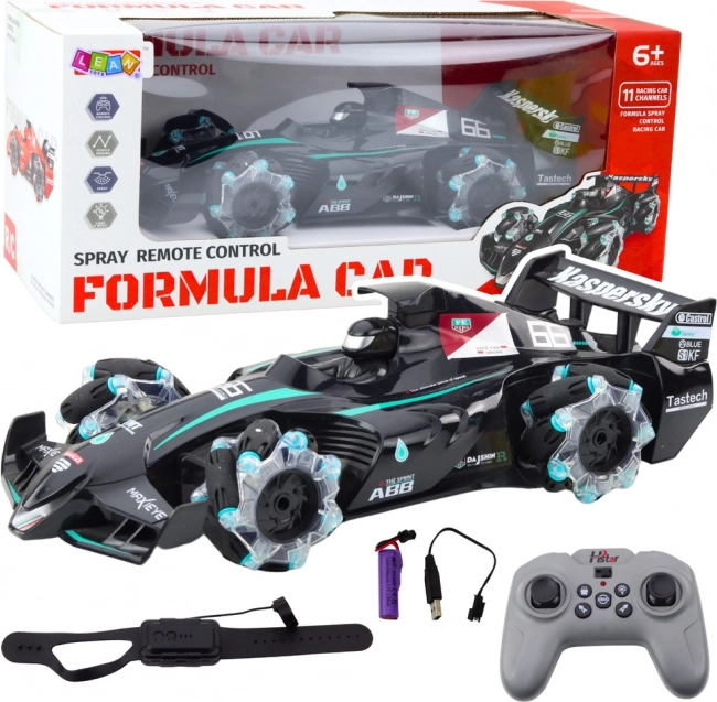RC-Rennwagen mit Raucheffekt und LED-Beleuchtung schwarz