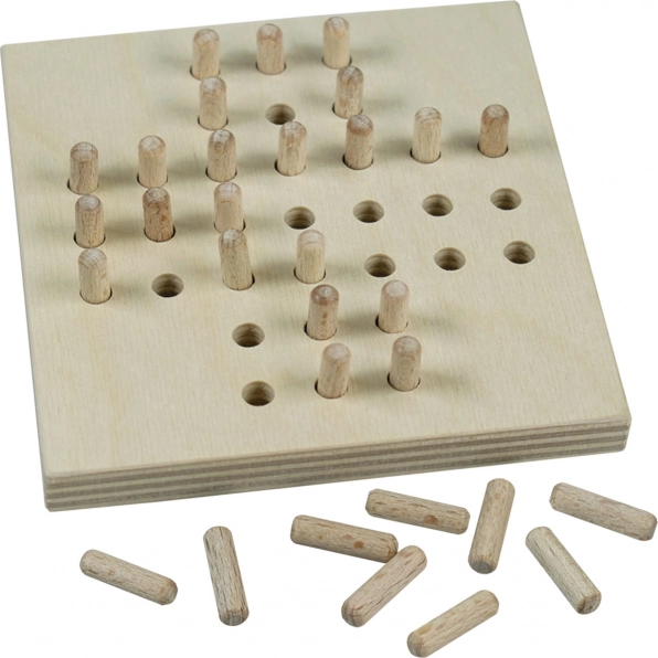 Detoa Holz-Solitär – logisches Brettspiel für einen Spieler